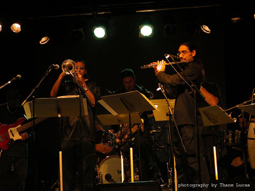 Brown - flugel, Marcus Ali - flute, Jeff King - soprano (rear)